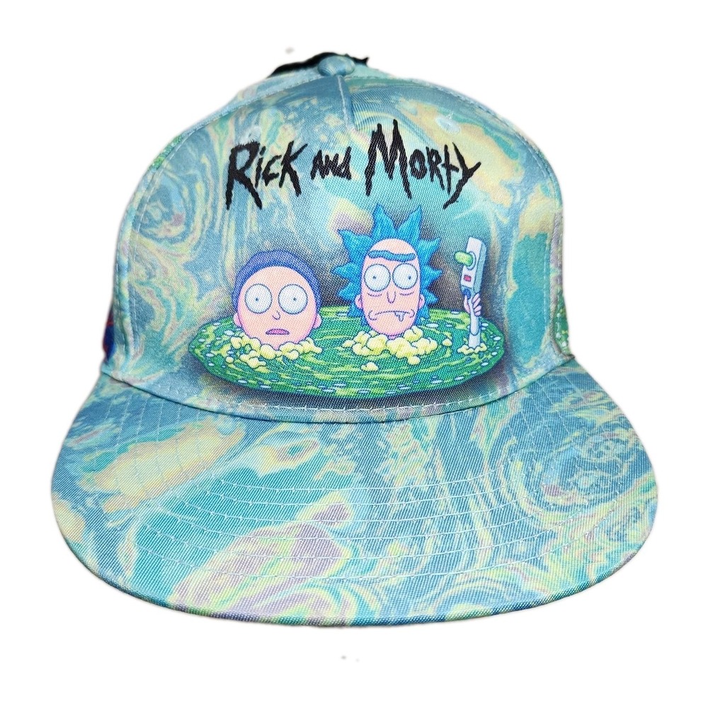Rick and Morty Puddle Snapback Hat NWT All Over Print Adjustable Adult Cap